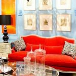 Bright color sofa for accent in the interior