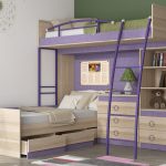 Bunk bed with angled beds