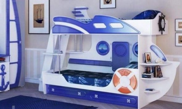Bunk bed in a marine theme