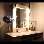 Makeup mirror with lights and a table for make-up do it yourself