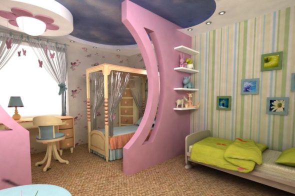 Use of zoning in the children's room