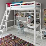 Loft bed with corner table