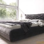 Monty bed with soft black headboard