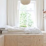 Podium bed made of plywood