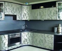 Kitchen set, pasted over with self-adhesive film