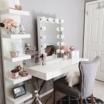 Small mirror with ice-illuminated dressing table