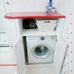 Small cabinet with built-in washing machine
