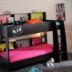 Low black bed for two children