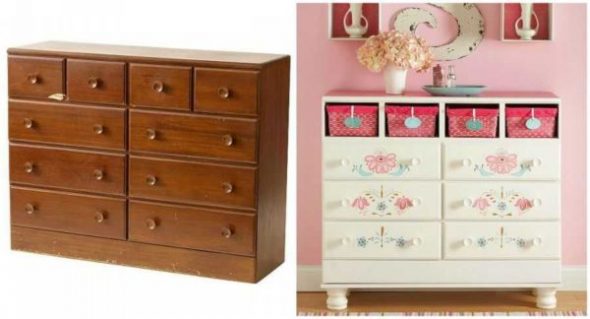 Chest of drawers before and after