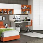 Single orange bed