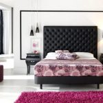 Original black headboard made of polymer material for a soft bed