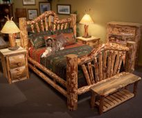 Zestaw drewnianych sypialni