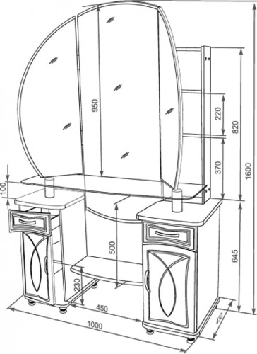 Drawing of the dressing table
