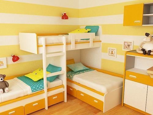 Glædelig gul børns værelse