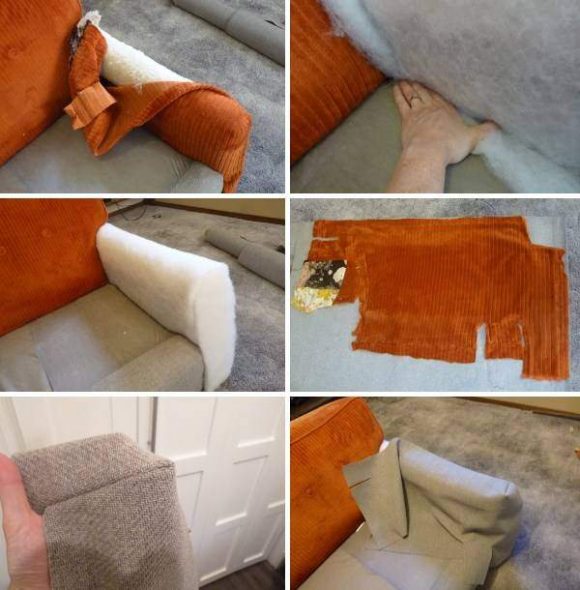 Do-it-yourself sofa repair - armrest waist-up process