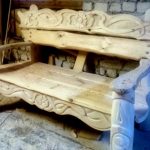 Linden carved bench