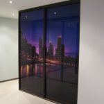 Sliding wardrobe of the City with a photo printing