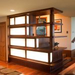 Wardrobe partition with lighting