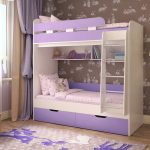 Lilac bed for two girls