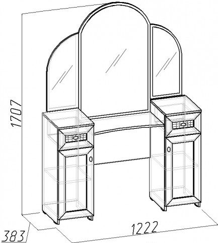 Double-sided na dressing table