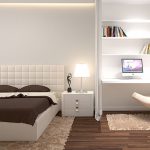 Bedroom hi-tech na may mga puting tono