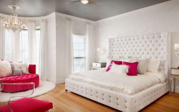 غرفة نوم بألوان الباستيل