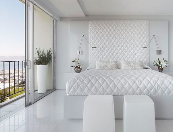 Moderna bijela spavaća soba