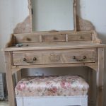 Dressing table with handmade wood mirror