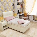 Comfortable soft bed for a teenage room