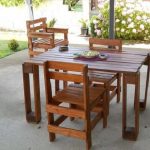 Convenient set of table and pallet chairs