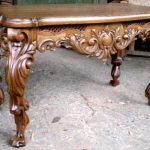 Option decor and pattern carved oak table