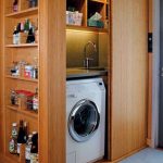 Built-in na cabinet para sa washing machine
