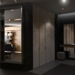 Built-in wardrobe allows you to divide the room into zones