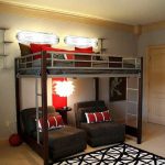 High loft bed with two sleeping places downstairs