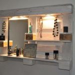 Mirror with lights and shelves for women's jewelry