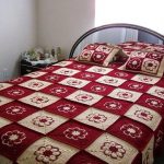 White and red motifs for bedspread