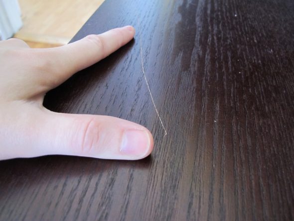 Scratches and chips on wooden furniture or doors