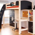 Black and white loft bed has an undeniable charm
