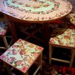 Decoupage dining set ng furniture