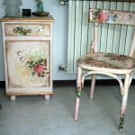 Decoupage chairs and bedside tables in the same style