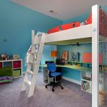 Children's loft bed with a stylish staircase