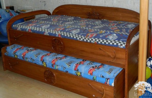 Children's bed from solid ash