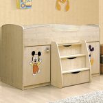 Children's bed with ladder and drawers and table Corner school Omega 5