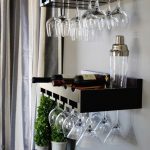 Beautiful shelves for wine bottles and glasses