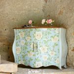 Beautiful chest of drawers with wallpaper