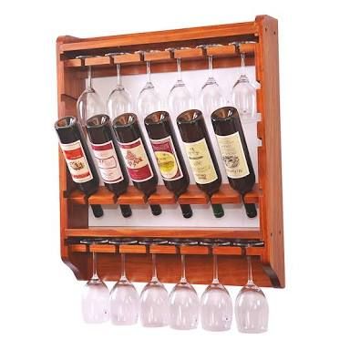 Inclined shelf for storing bottled wine
