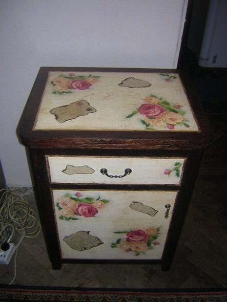 Cabinet after decoupage