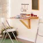 Folding wall table for the kitchen