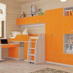 Excellent furniture for a children's room in bright sunny colors.