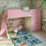 Practical baby bed with shelves and lockers for clothes